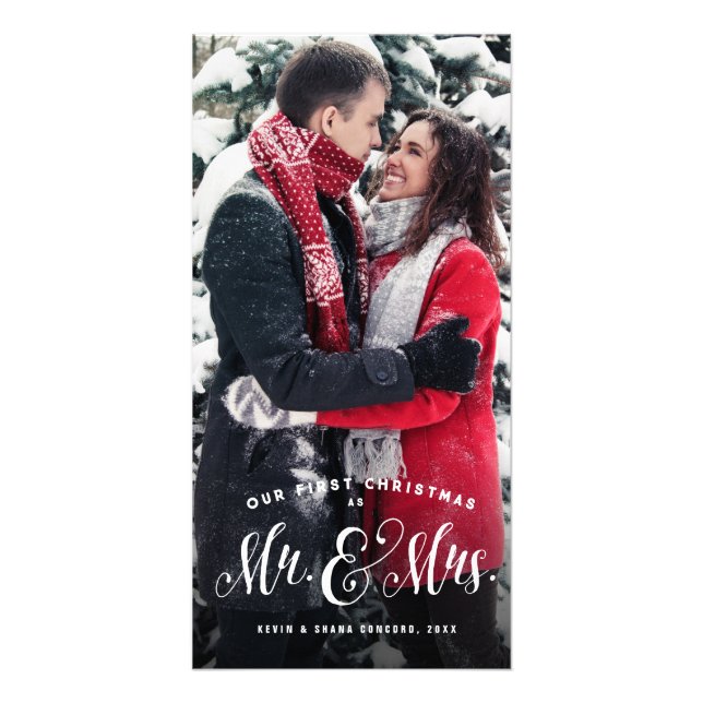 Our first Christmas newlywed photo holiday Card (Front)