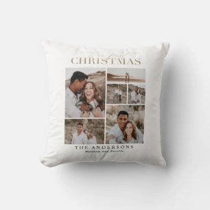 our first christmas newlywed photo throw pillow