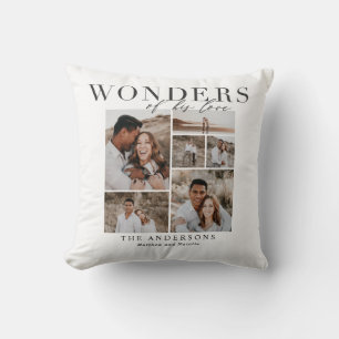 our first christmas newlywed photo throw pillow