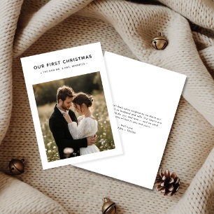 Our First Christmas Newlywed Romantic Photo Holiday Card