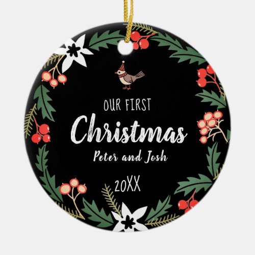 Our First Christmas non_gender Ceramic Ornament