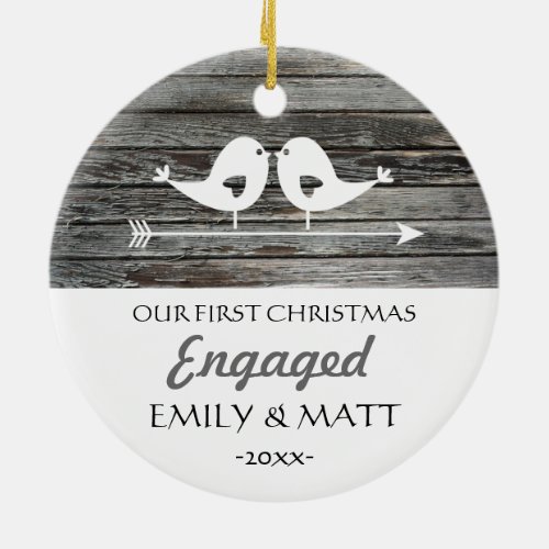 Our first Christmas ornament _ love birds _ rustic