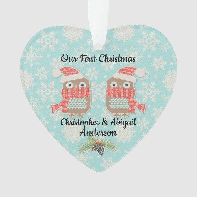 Our First Christmas Owls Ornament (Front)