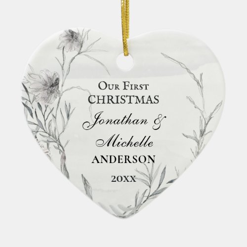 Our First Christmas Personalized Christian Ceramic Ornament