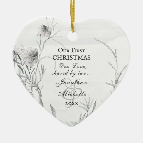 Our First Christmas, Personalized Christian Ceramic Ornament
