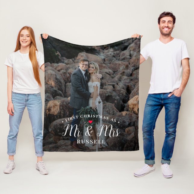 Our First Christmas Personalized Photo Blanket (In Situ)