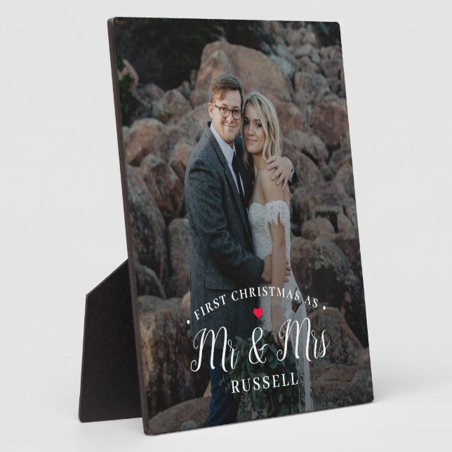 Our First Christmas Personalized Photo Desktop Plaque (Side)