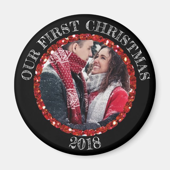 Our First Christmas Personalized Reminder Magnet (Front)
