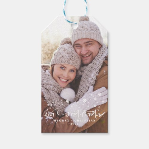 Our first Christmas Photo Holiday Gift Tags