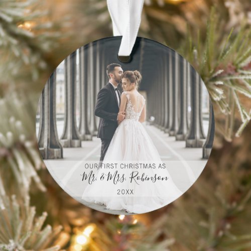 Our First Christmas Photo Newlywed Ornament