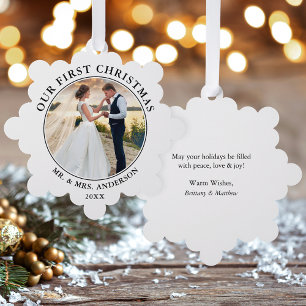 Our First Christmas Photo Ornament Card