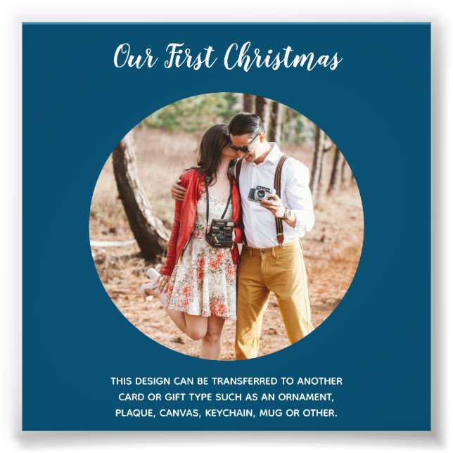 Our First Christmas PHOTO Template - Create Own Print (Front)