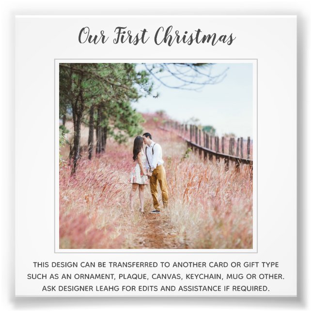 Our First Christmas PHOTO Template - Create Own Print (Front)