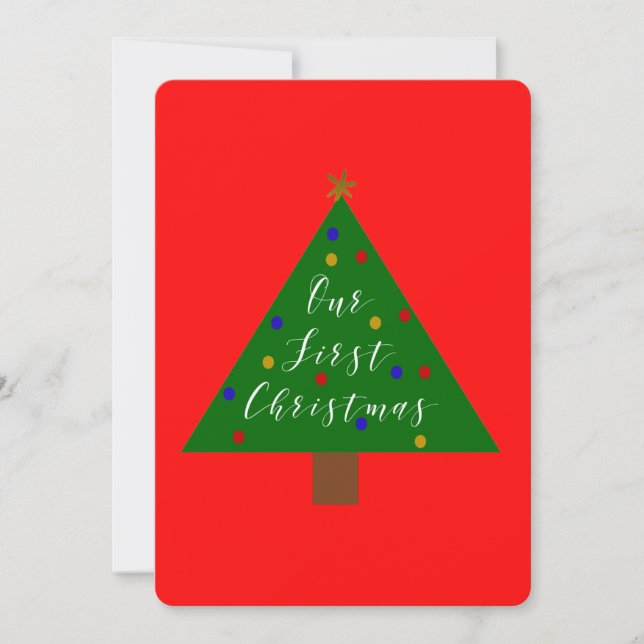 Our First Christmas Simplistic Holiday Card (Front)