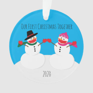 Our First Christmas Snowmen 2020 Face Masks Ornament