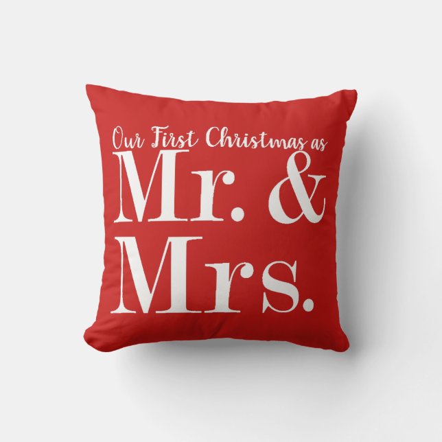Our First Christmas Throw Pillow (Front)