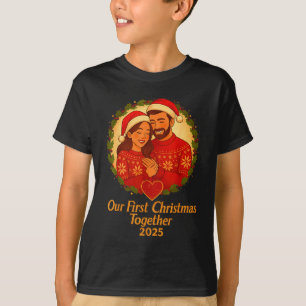 Our First Christmas Together 2025 Matching Couple T-Shirt