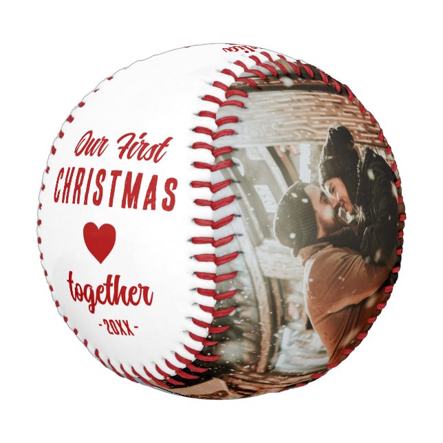 Our First Christmas Together 2 Photos Baseball (Angled)