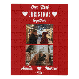 Our First Christmas Together 2 Photos Keepsake Jigsaw Puzzle