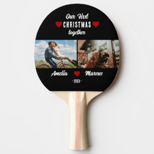Our First Christmas Together 2 Photos Keepsake Ping Pong Paddle