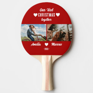 Our First Christmas Together 2 Photos Keepsake Ping Pong Paddle