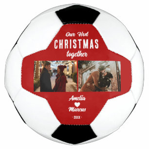 Our First Christmas Together 2 Photos Soccer Ball