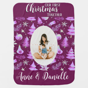Our first Christmas together Baby Mother Fuchsia Blanket