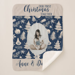Our first Christmas together Baby Mother Vintage Sherpa Blanket