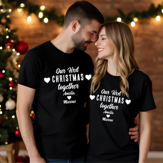Our First Christmas Together Black  T-Shirt (Creator Uploaded)