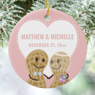 Our First Christmas Together Couple Photo Ceramic Ornament