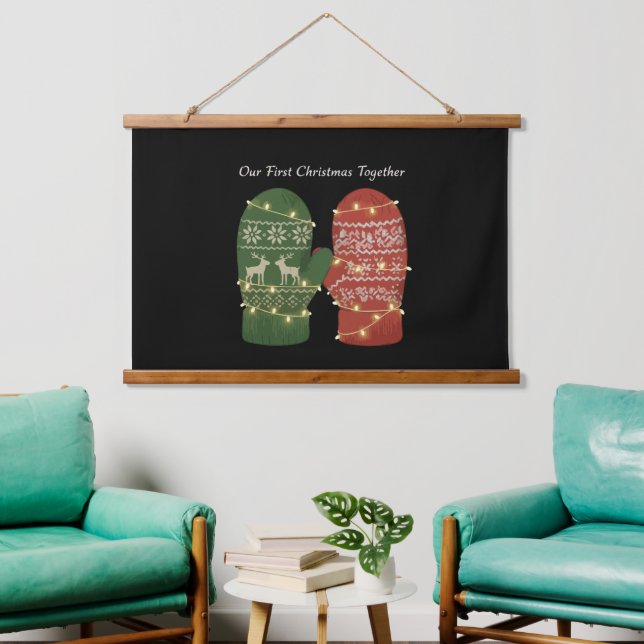 Our First Christmas Together Cozy Knitted  Hanging Tapestry (Living Room)