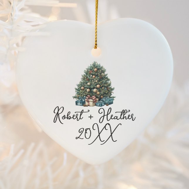 Our First Christmas Together Custom Couple Name Ceramic Ornament (Creator Uploaded)