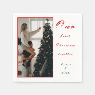 Our First Christmas Together Custom Photo Napkins