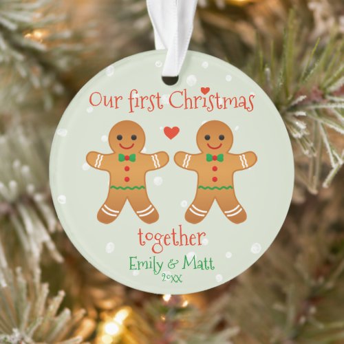 Our First Christmas Together  Cute Gingerbread Men Ornament