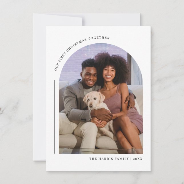 Our First Christmas Together Family Photo Card (Front)