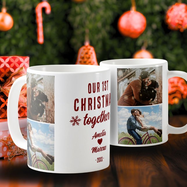Our First Christmas Together Heart 2 Photos  Coffee Mug (Creator Uploaded)