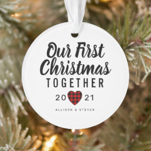 Our First Christmas Together Heart Personalized Ornament