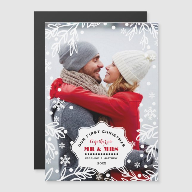 Our First Christmas Together Magnetic Photo Cards (Front/Back)
