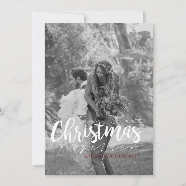Our First Christmas Together | Modern Photo Card (Front)