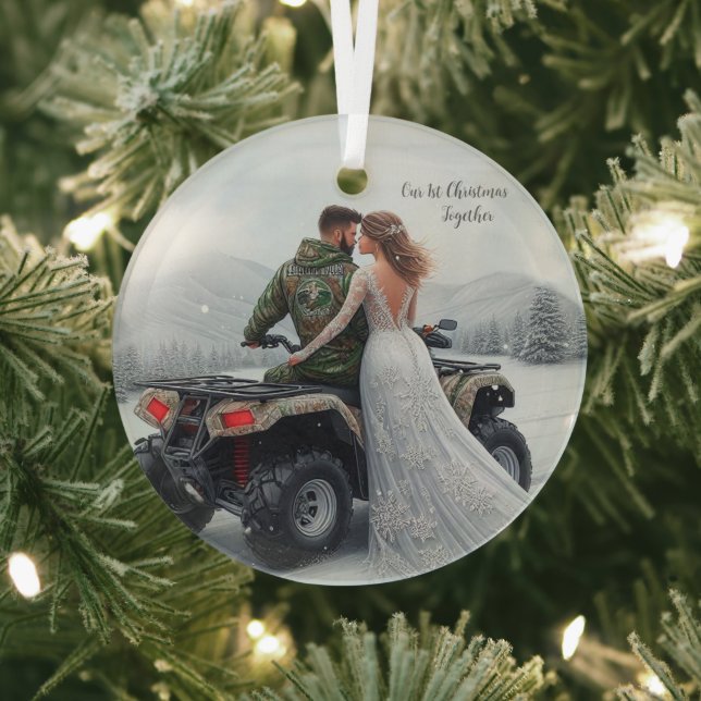 Our first Christmas together Ornament, personalize Glass Ornament (Insitu)