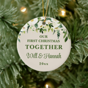 Our First Christmas Together Personalized Couple Ceramic Ornament