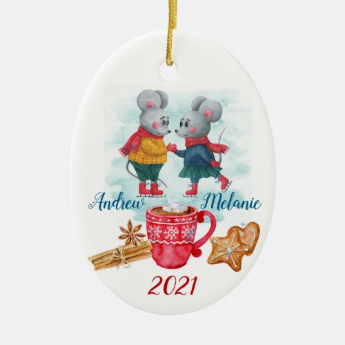 Our first Christmas together Personalized cute Ceramic Ornament