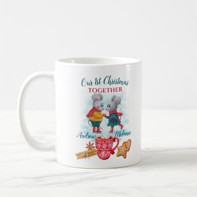 Our first Christmas together Personalized cute Coffee Mug (Left)