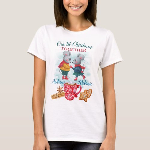 Our first Christmas together Personalized cute T_Shirt
