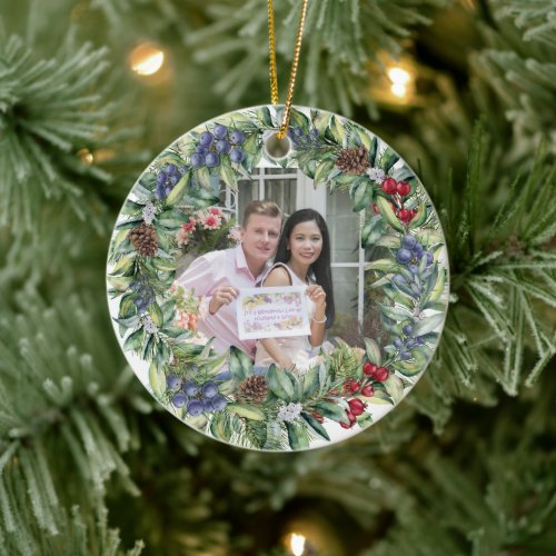 Our First Christmas Together  Personalized Photo Ceramic Ornament