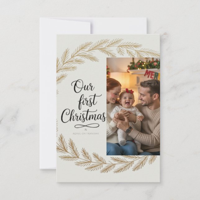 Our First Christmas Together – Personalized Thank You Card (Front)