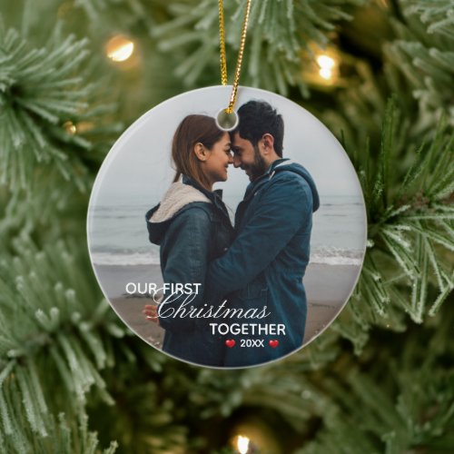 Our First Christmas Together _ Photo _ Ceramic Ornament
