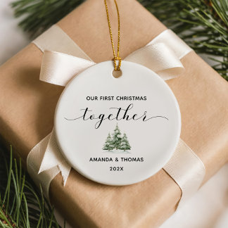 Our First Christmas Together Photo Ceramic Ornament
