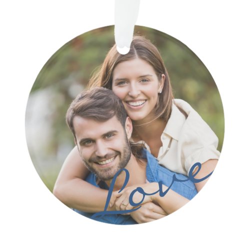Our first Christmas together photo love script Ornament