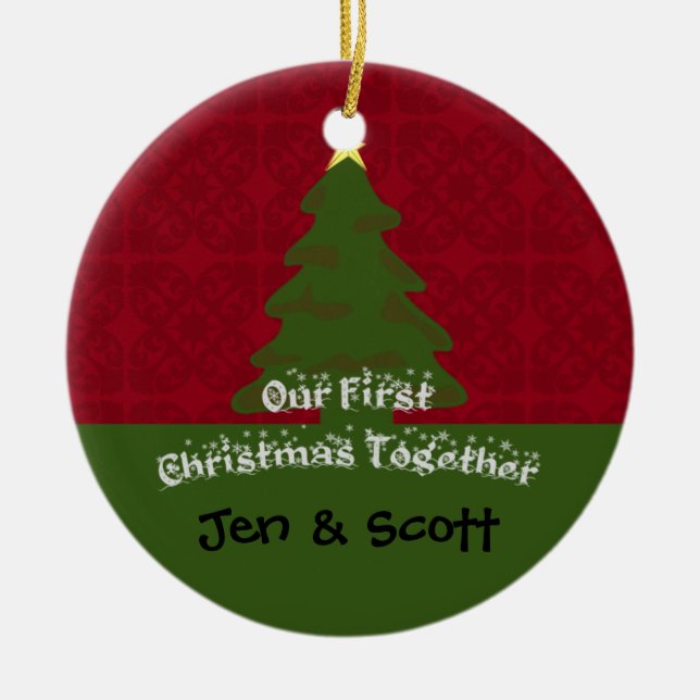 Our First Christmas Together Photo Ornament (Front)